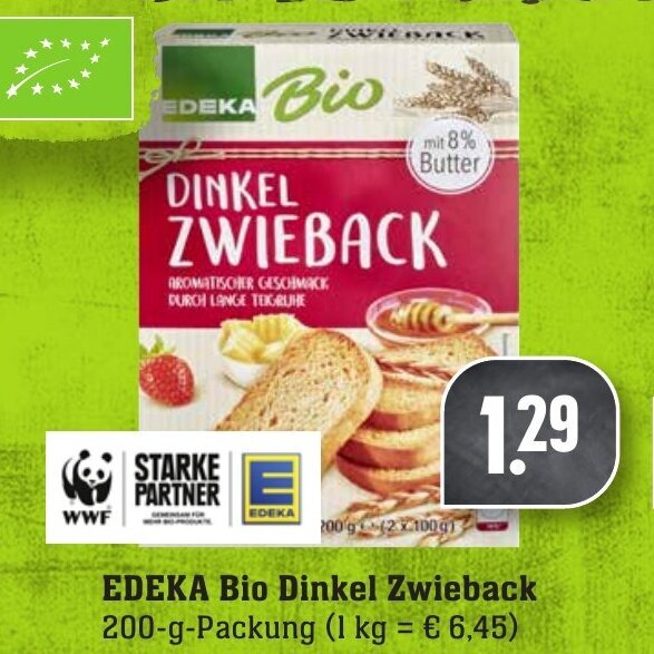 Edeka Bio Dinkel Zwieback 200g Angebot bei Edeka Neukauf