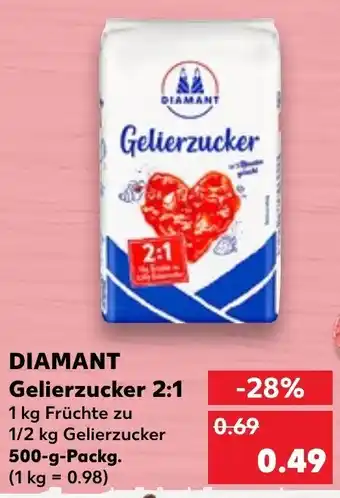 Kaufland Diamant Gelierzucker 2:1 500-g-Packg. Angebot