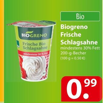 Famila Nord Ost Biogreno frische schlagsahne Angebot