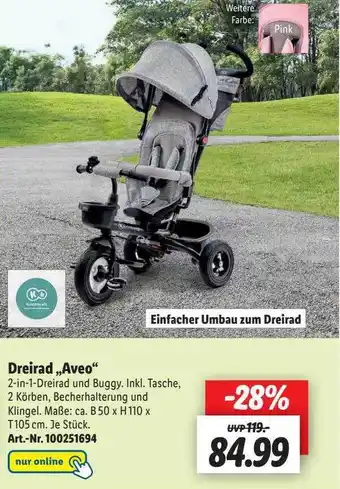 Lidl Dreirad Aveo Angebot