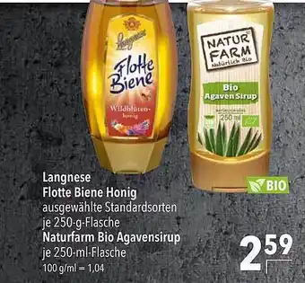 CITTI Markt Langnese Flotte Biene Honig, Naturfarm Bio Agavensirup Angebot