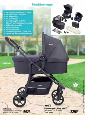 Rofu Kinderland Isofix Base, Kinderwagen Style 3 In 1 Angebot