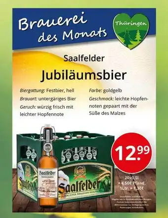 Sagasser Saalfelder Jubiläumsbier Angebot