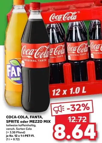 Kaufland Coca-Cola, Fanta , Sprite oder Mezzo Mix 12x1 L-PET-Fl. Angebot