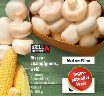 Lidl Riesenchampignons, weiß 400 g Angebot