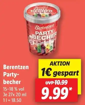 Lidl Berentzen Partybecher 27x20 ml Angebot