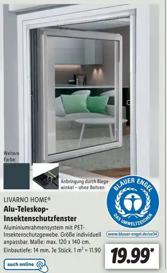 Lidl Livarno Home Alu Teleskop Insektenschutzfenster Angebot