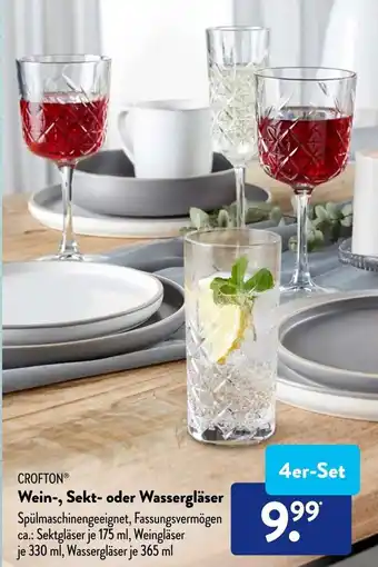 Aldi Süd Crofton Wein-, Sekt- o. Wasserglaser 4st Angebot