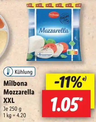 Lidl Milbona Mozzarella XXL 250 g Angebot