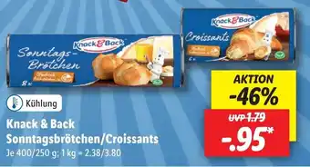Lidl Knack & Back Sonntagsbrötchen/Croissants 400/250 g Angebot