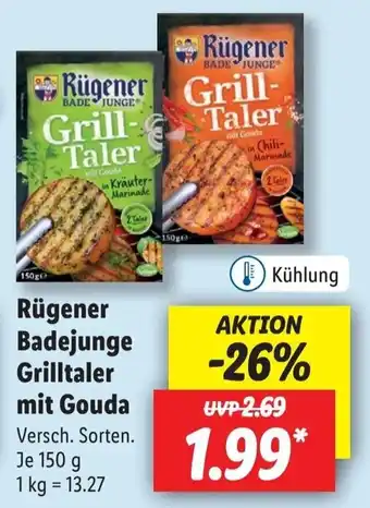 Lidl Rügener Badejunge Grilltaler mit Gouda 150 g Angebot