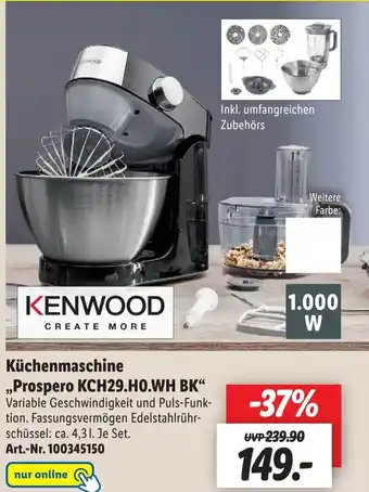 Lidl Kenwood Küchenmaschine ,,Prospero KCH29.H0.WH BK" Angebot