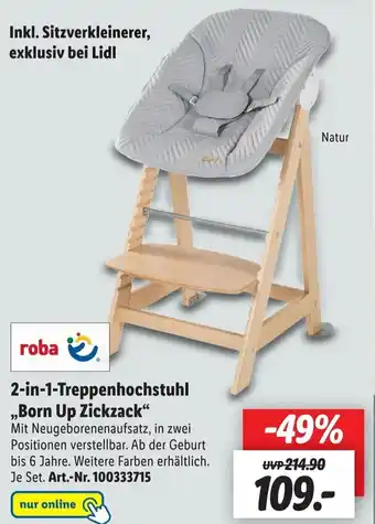 Lidl Roba 2in1 Treppenhochstuhl ,,Born Up Zickzack" Angebot