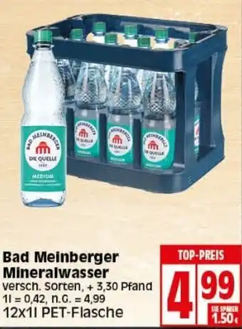 Elli Markt Bad Meinberger Mineralwasser 12x1L PET Flasche Angebot