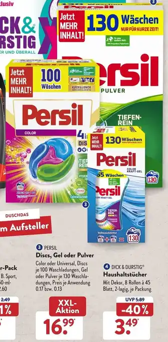 Aldi Süd PERSIL Discs, Gel oder Pulver 100/130WA Angebot