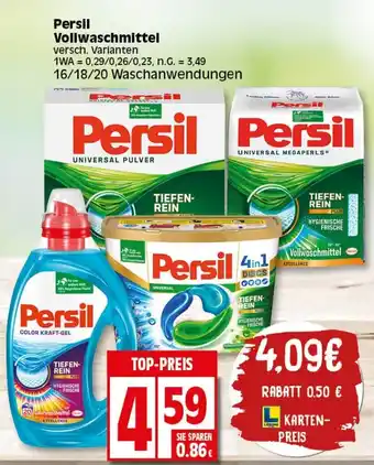 Elli Markt Persil Vollwaschmittel 16/18/20 Waschanwendungen Angebot