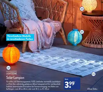 Aldi Nord Lightzone Solar-Lampion ca. 15 x 30 cm Angebot