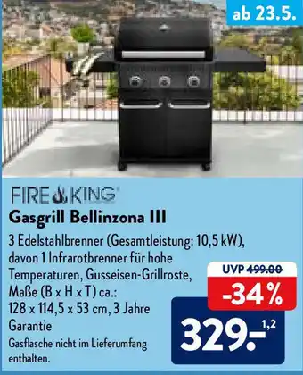 Aldi Nord Fire & King Gasgrill Bellinzona III ca.: 128 x 114,5 x 53 cm Angebot