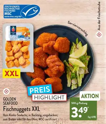 Aldi Nord Golden Seafood Fischnuggets XXL 500g Packung Angebot