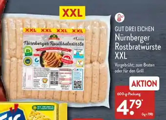 Aldi Nord Gut Drei Eichen Nürnberger Rostbratwürste XXL 600g Packung Angebot