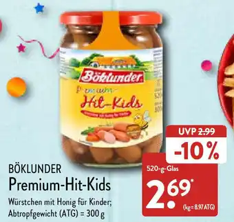 Aldi Nord Böklunder Premium Hit Kids 520 g Glas Angebot