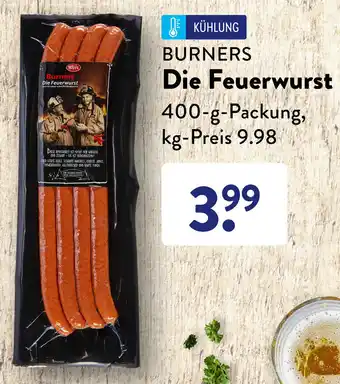 Aldi Süd Burners Die Feuerwurst 400 g Packung Angebot