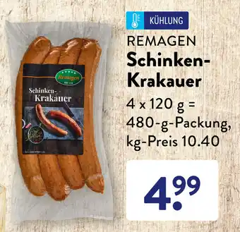 Aldi Süd Remagen Schinken Krakauer 480 g Packung Angebot