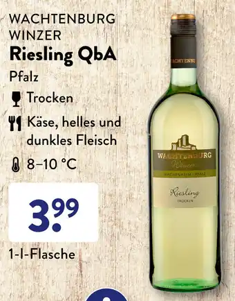 Aldi Süd Wachtenburg Winzer Riesling QbA 1 L Flasche Angebot