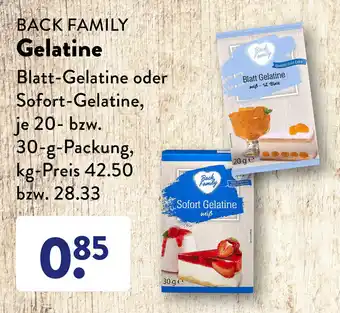 Aldi Süd Back Family Gelatine 20-30 g Packung Angebot