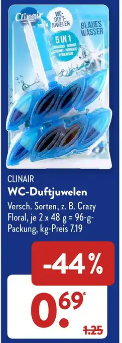 Aldi Süd Clinair WC Duftjuwelen 96 g Packung Angebot