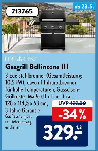 Aldi Süd Fire King Gasgrill Bellinzona III Angebot