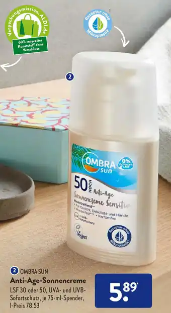 Aldi Süd Ombra Sun Anti Age Sonnencreme Angebot