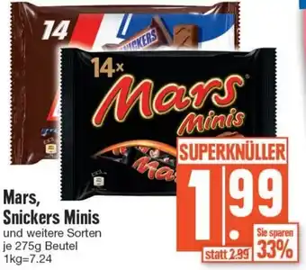 Edeka Mars, Snickers Minis 275g Beutel Angebot