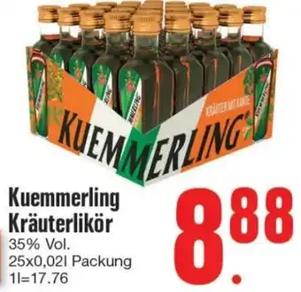 Edeka Kuemmerling Kräuterlikör 25x0,02L Packung Angebot