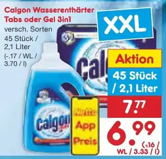 Netto Marken-Discount Calgon Wasserentharter-Tabs o. -Gel 3in1 45st/2.1L Angebot