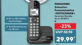 Kaufland Panasonic Schnurlos Festnetztelefon >KXTGC460GB< Angebot