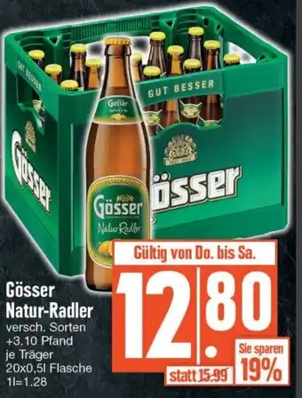 Edeka Gösser Natur Radler 20x0,5L Flasche Angebot