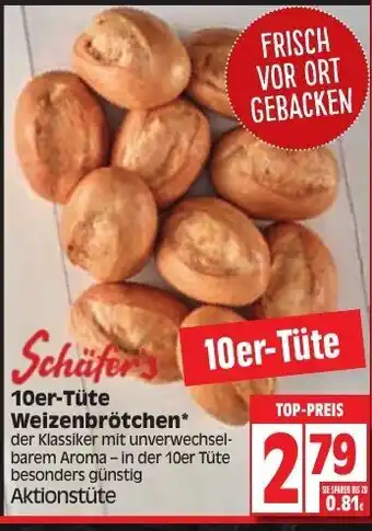 Edeka Schüfer's 10er Tüte Weizenbrötchen Angebot