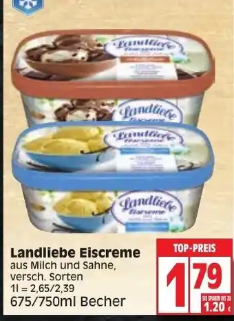 Edeka Landliebe Eiscreme 675/750 ml Becher Angebot