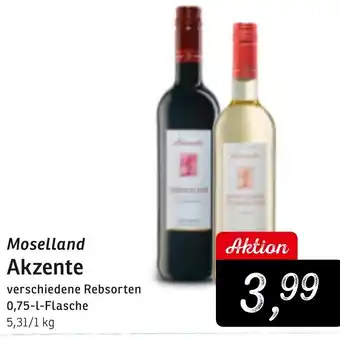 KONSUM Moselland Akzente 0,75 L Flasche Angebot