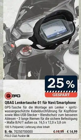 Polo Qbag Lenkertasche 01 Für Navi Smartphone Angebot