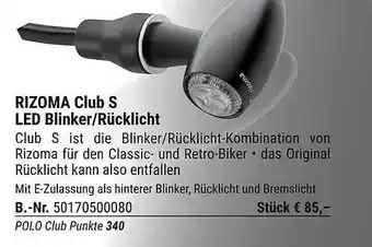 Polo Rozoma Club S Led Blinker Rücklicht Angebot