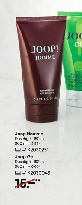 Galeria Joop Homme, Joop Go Duschgel Angebot