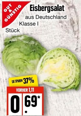 Edeka Frischemarkt Gut & Günstig Eisbergsalat Angebot