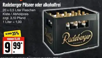 Edeka Frischemarkt Radeberger Pilsner oder alkoholfrei 20x0,5 Liter Angebot