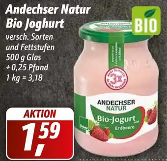 Simmel Andechser Natur Bio Joghurt 500 g Glas Angebot