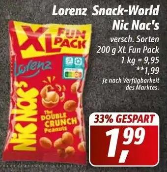 Simmel Lorenz Snack World Nic Nac's 200 g XL Fun Pack Angebot