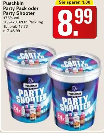 WEZ Puschkin Party Pack oder Party Shooter 20/24x0,02Ltr. Packung Angebot