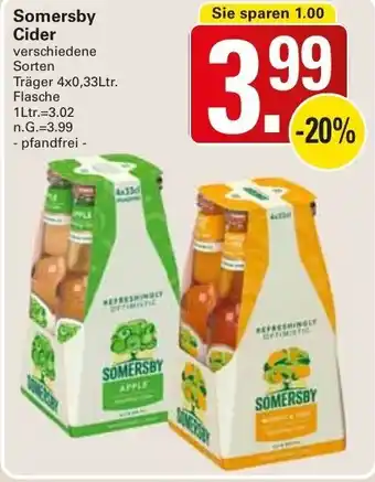 WEZ Somersby Cider 4x0,33Ltr. Flasche Angebot