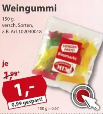 Sonderpreis Baumarkt Weingummi 150 g Angebot